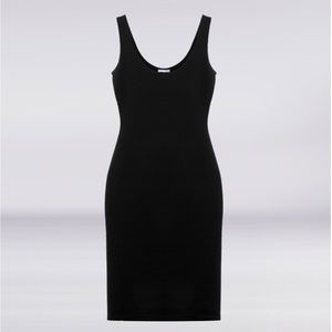 NWT SHEER Sculpting Midi Dress in Black